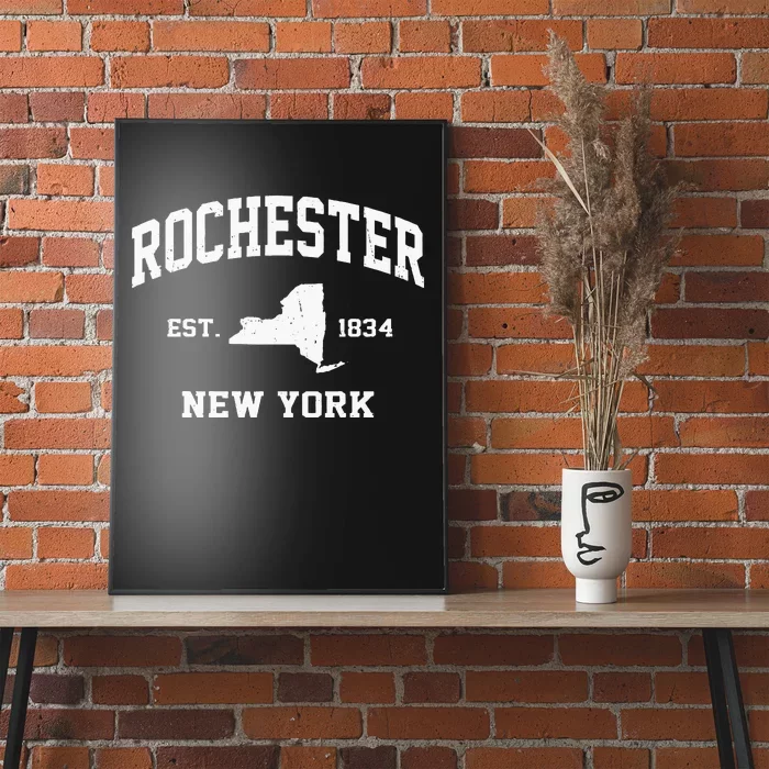 Rochester New York NY Vintage State Athletic Style Poster