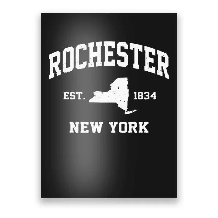 Rochester New York NY Vintage State Athletic Style Poster