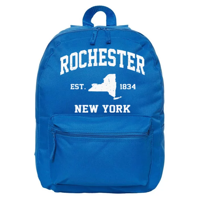 Rochester New York NY vintage State Athletic Style 16 in Basic Backpack