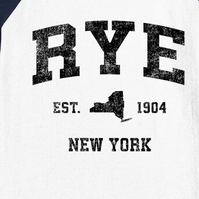 Rye New York Ny Vintage Sports Design Baseball Sleeve Shirt