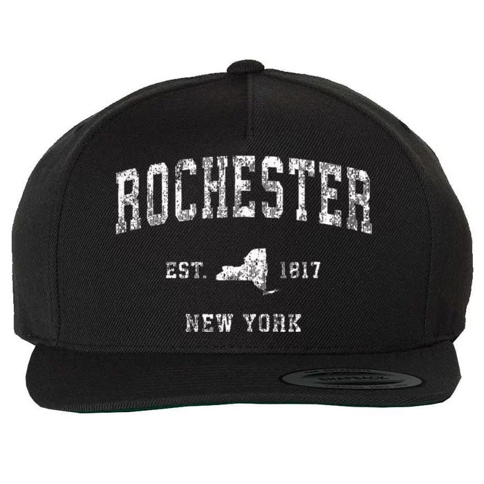 Rochester New York Ny Vintage Wool Snapback Cap