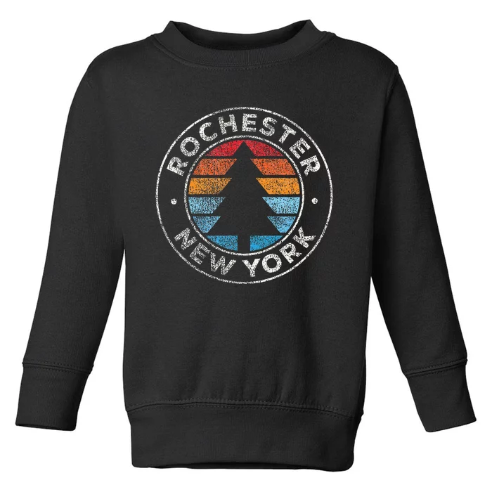 Rochester New York Ny Vintage Graphic Retro 70s Toddler Sweatshirt