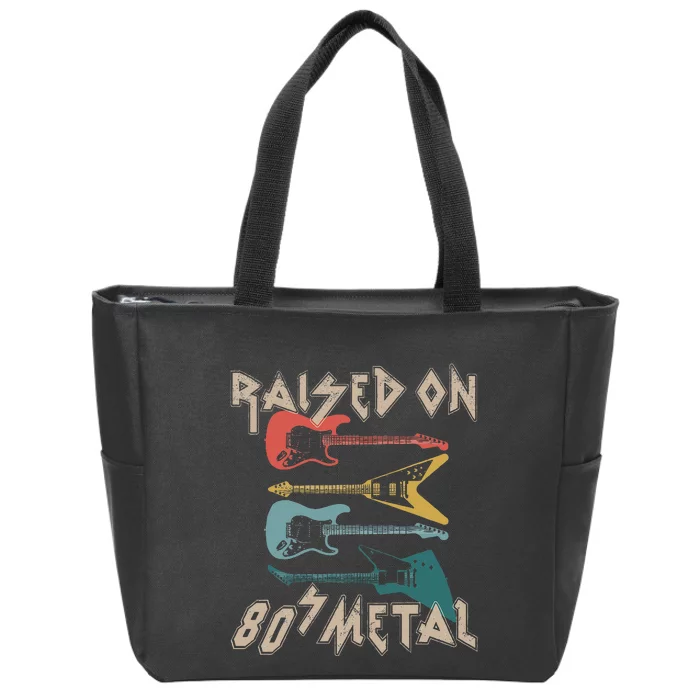 Raised On 80s Metal 80s Rock Hair Bands Metal Zip Tote Bag