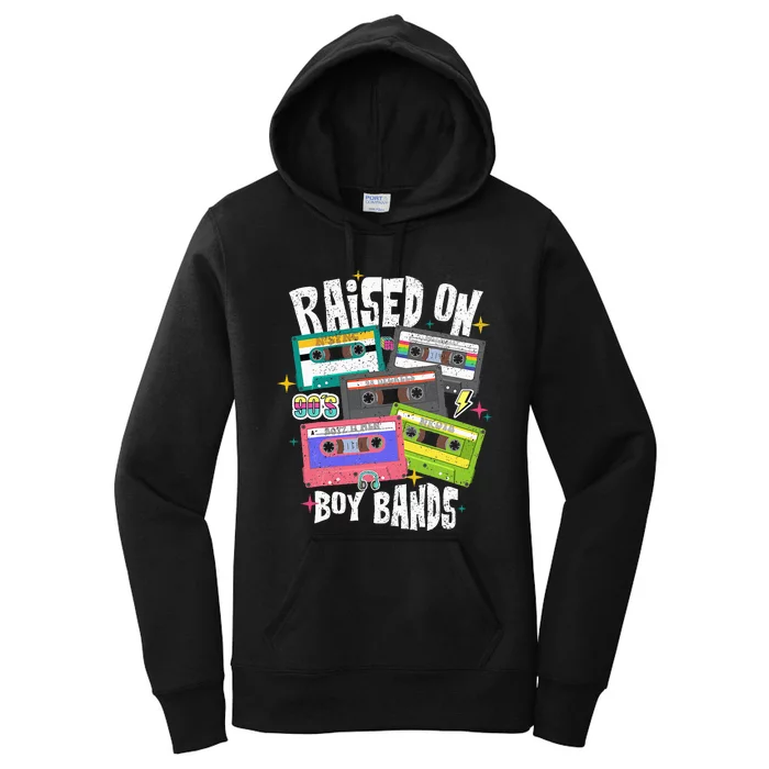 Raised On 90s Boy Bands Cassette Tape Women's Pullover Hoodie