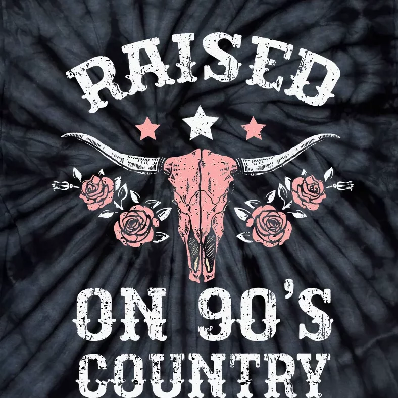 Raised On 90S Country Southern Western Cowgirl Tie-Dye T-Shirt