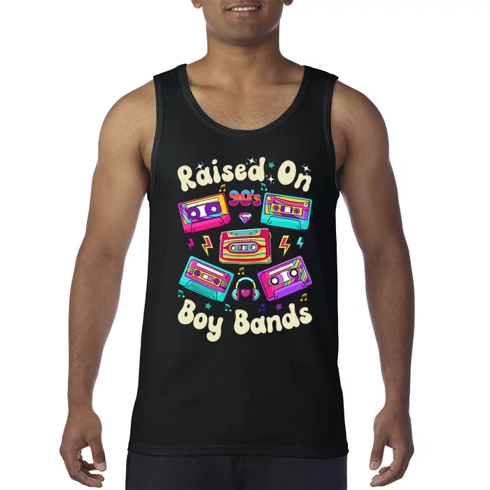 Raised On 90s Boy Bands Cassette Tape Retro Tank Top