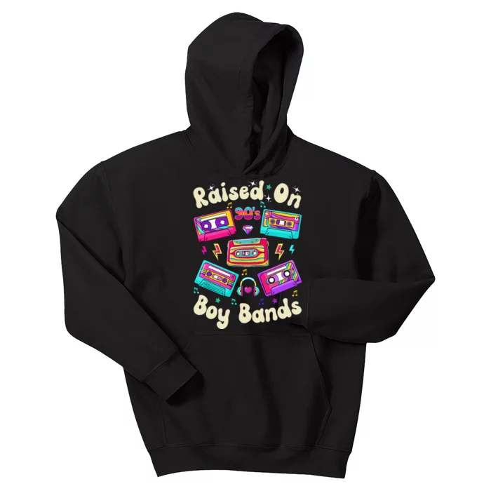 Raised On 90s Boy Bands Cassette Tape Retro Kids Hoodie