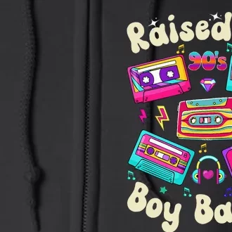 Raised On 90s Boy Bands Cassette Tape Retro Full Zip Hoodie