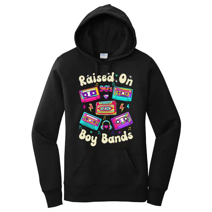 Raised On 90s Boy Bands Cassette Tape Retro Women's Pullover Hoodie