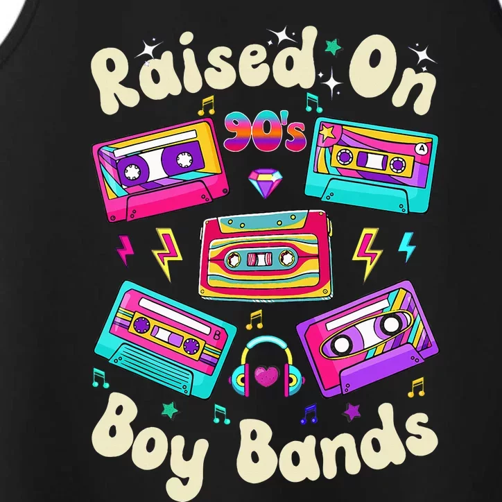 Raised On 90s Boy Bands Cassette Tape Retro Performance Tank