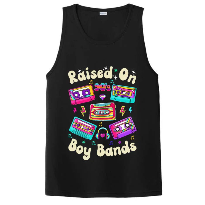 Raised On 90s Boy Bands Cassette Tape Retro Performance Tank