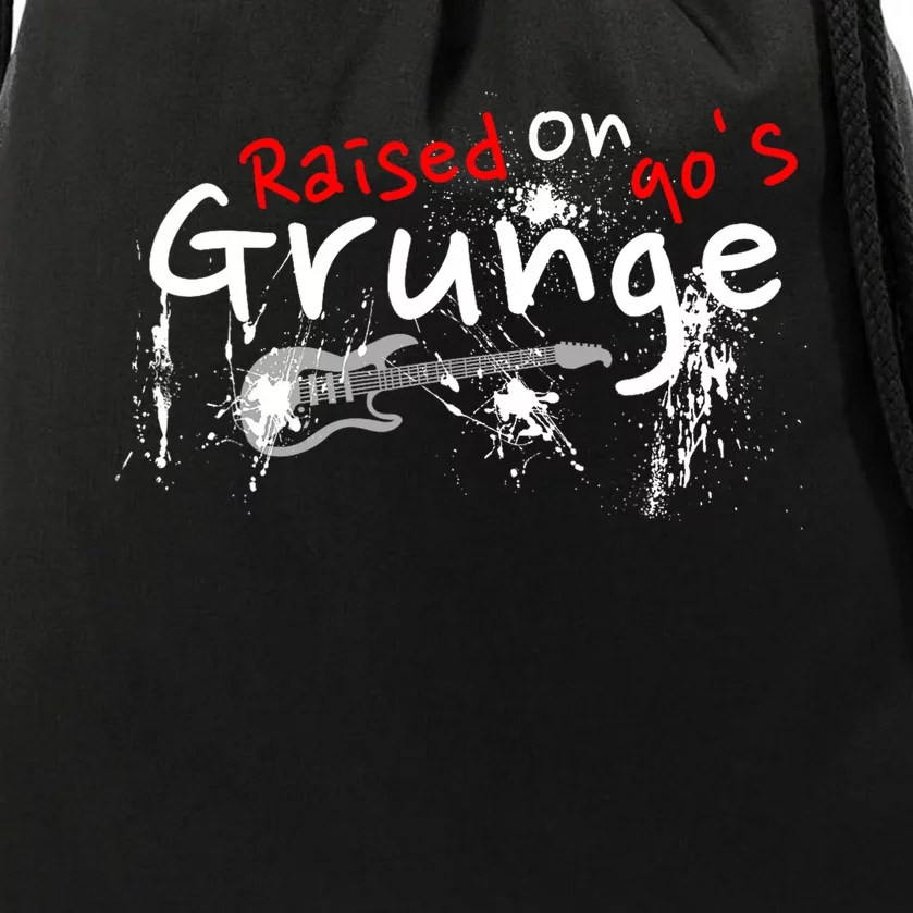 Raised On 90S Grunge Rock Music Lover Drawstring Bag