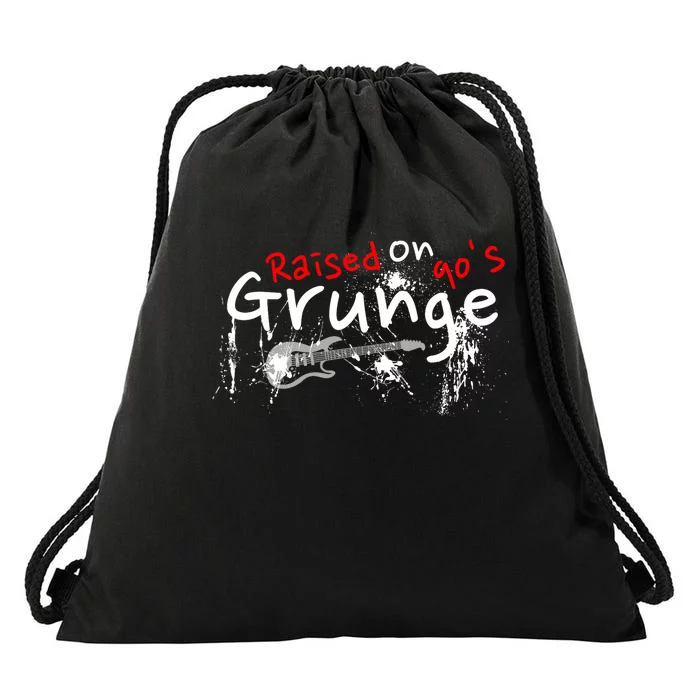 Raised On 90S Grunge Rock Music Lover Drawstring Bag