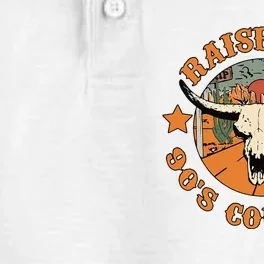 Raised On 90s Country Cow Skull Southern Western Dry Zone Grid Performance Polo