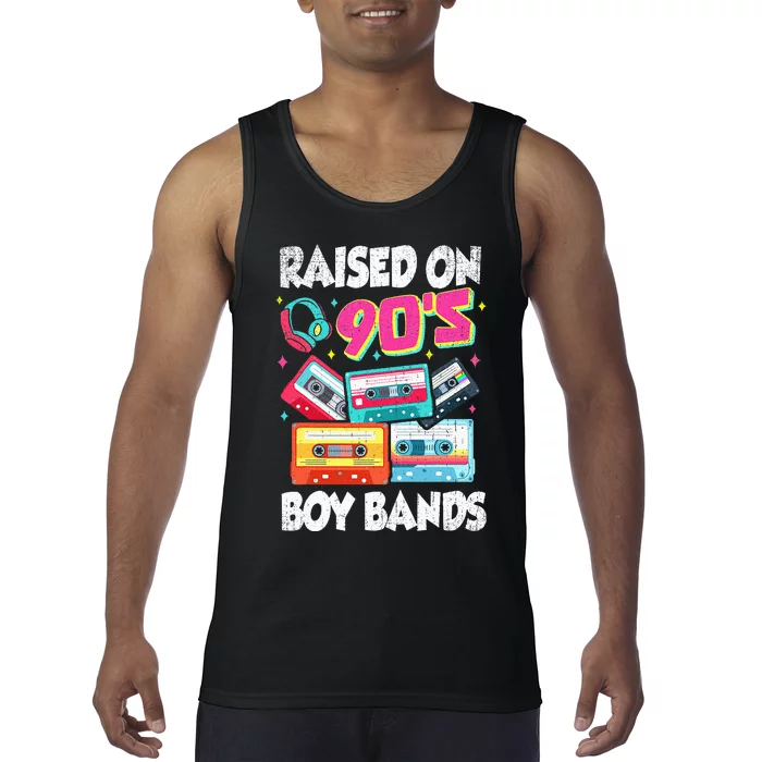 Raised On 90s Boy Bands Cassette Tape Retro Tank Top