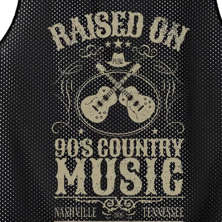 Raised On 90s Country Music Nashville Tennessee Mesh Reversible Basketball Jersey Tank