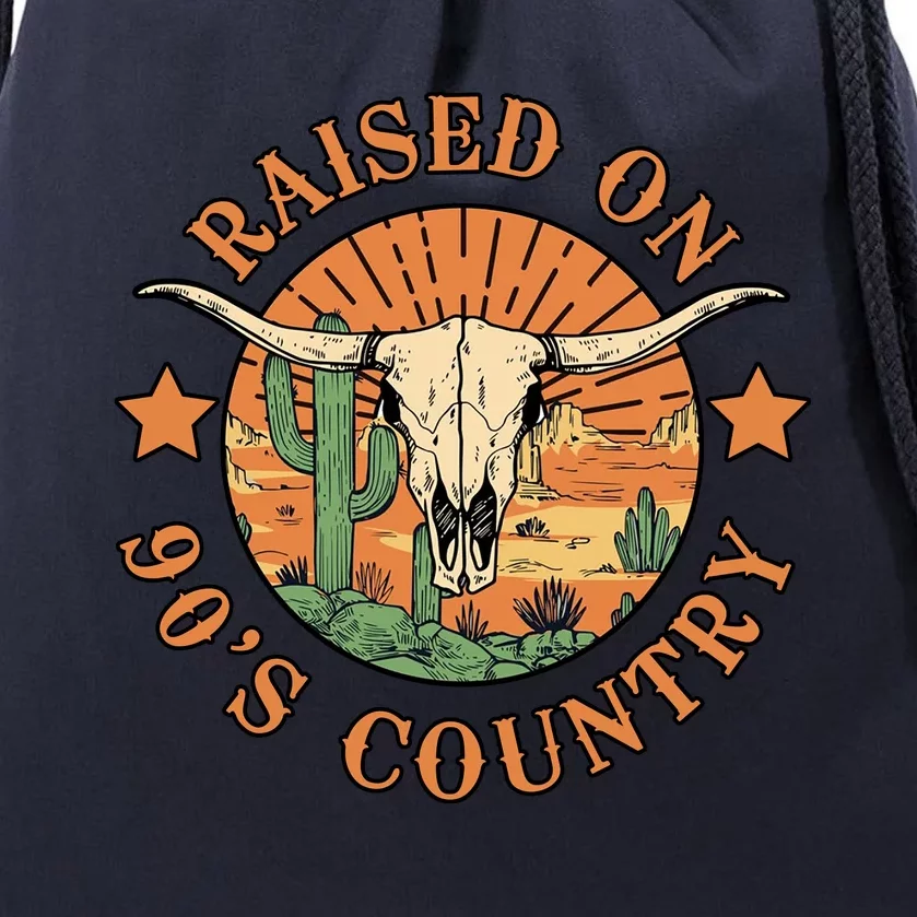 Raised On 90s Country Drawstring Bag