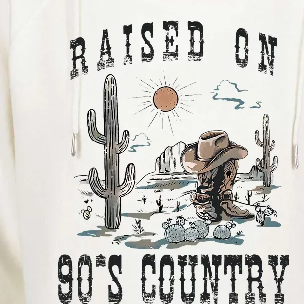 Raised On 90S Country Music Cowgirl Western Womens Funnel Neck Pullover Hood