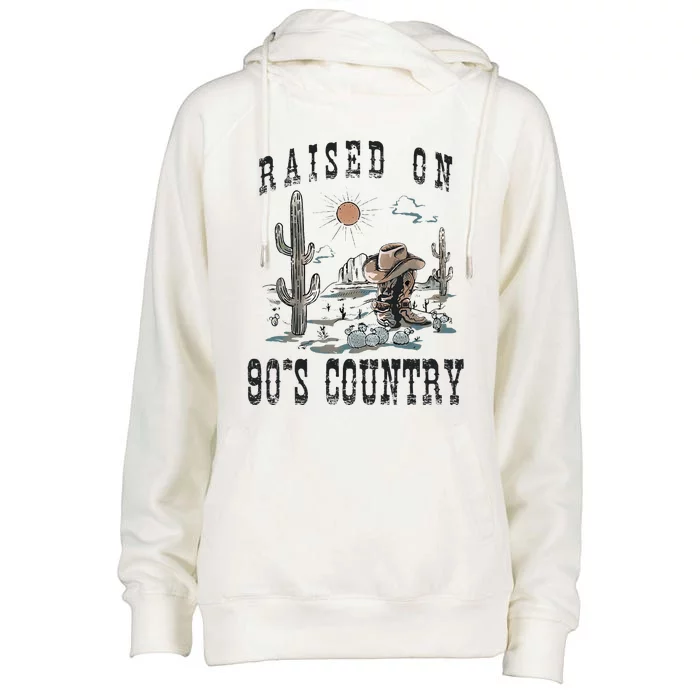 Raised On 90S Country Music Cowgirl Western Womens Funnel Neck Pullover Hood