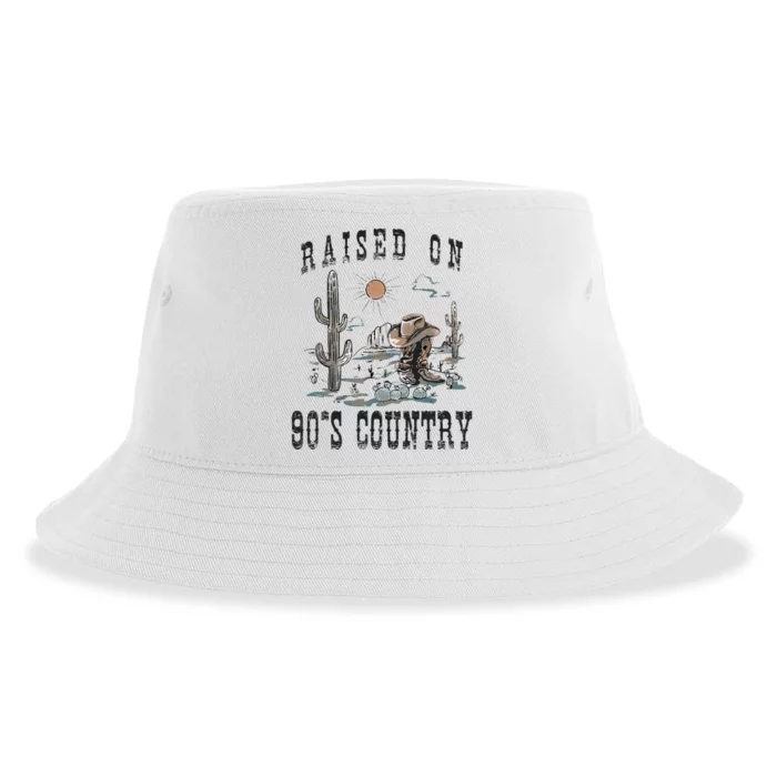 Raised On 90S Country Music Cowgirl Western Sustainable Bucket Hat