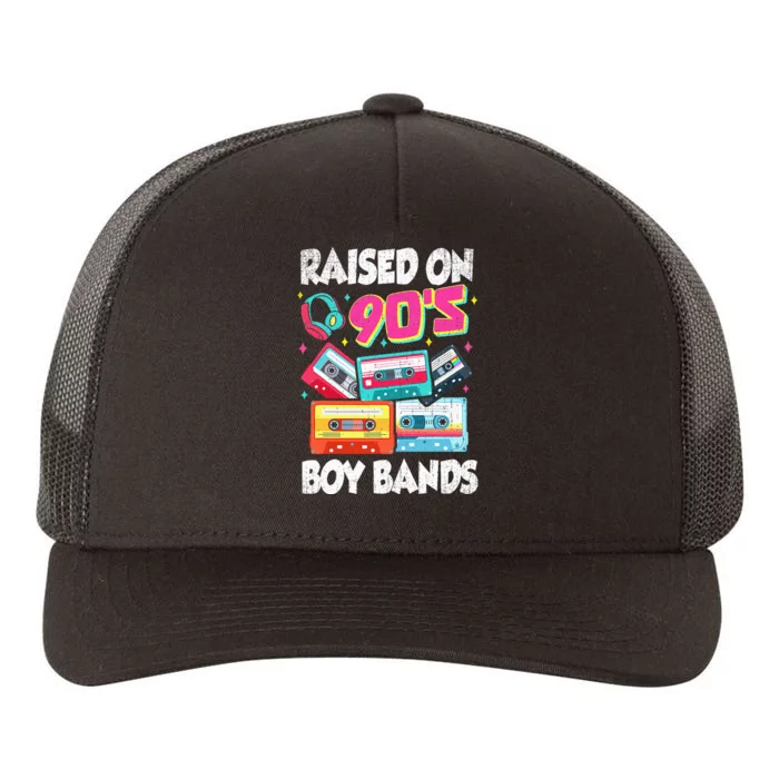 Raised On 90s Boy Bands Cassette Tape Retro Yupoong Adult 5-Panel Trucker Hat