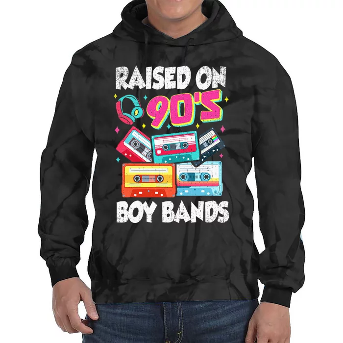 Raised On 90s Boy Bands Cassette Tape Retro Tie Dye Hoodie