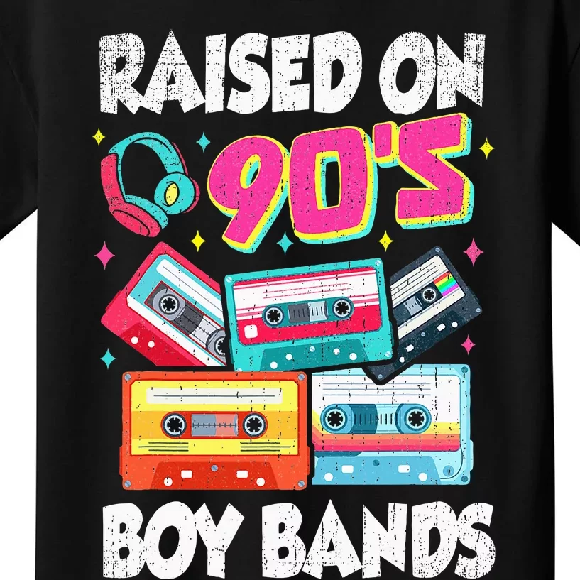 Raised On 90s Boy Bands Cassette Tape Retro Kids T-Shirt