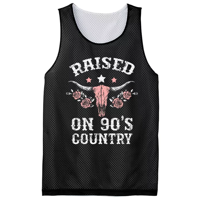 Raised On 90S Country Southern Western Cow Mesh Reversible Basketball Jersey Tank