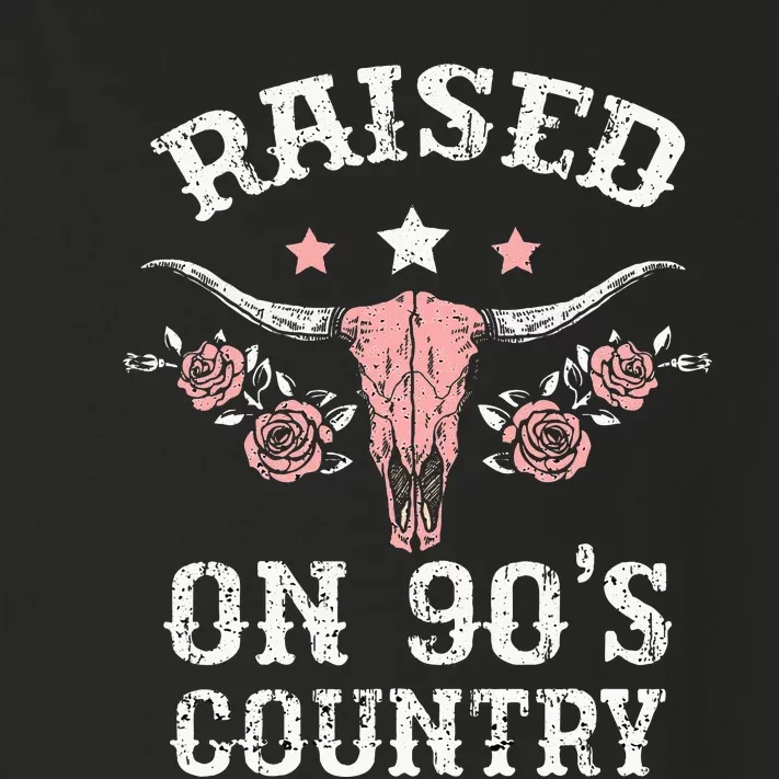 Raised On 90S Country Southern Western Cow Toddler Long Sleeve Shirt