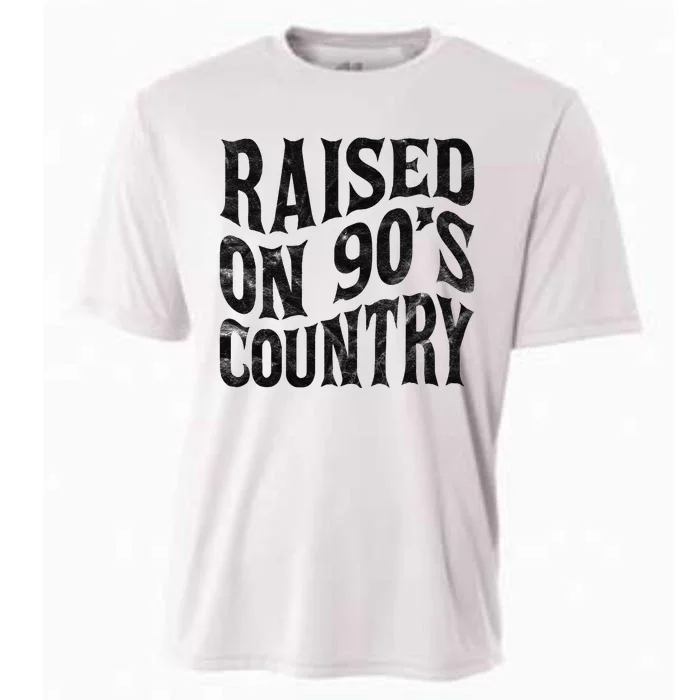 Raised On 90’s Country Music Vintage Letter Print Cooling Performance Crew T-Shirt