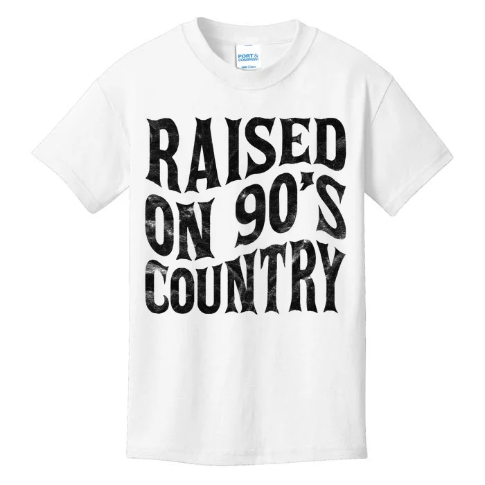 Raised On 90’s Country Music Vintage Letter Print Kids T-Shirt