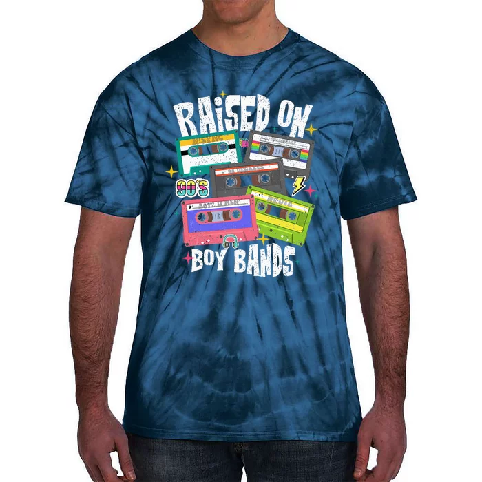 Raised On 90s Boy Bands Cassette Tape Retro Tie-Dye T-Shirt