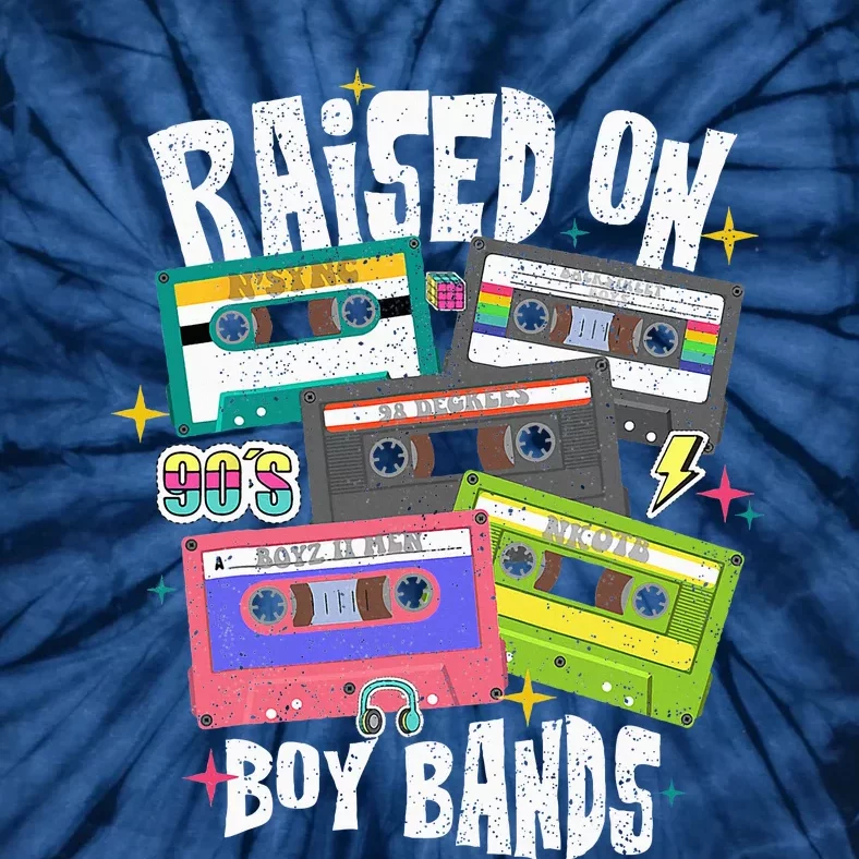 Raised On 90s Boy Bands Cassette Tape Retro Tie-Dye T-Shirt