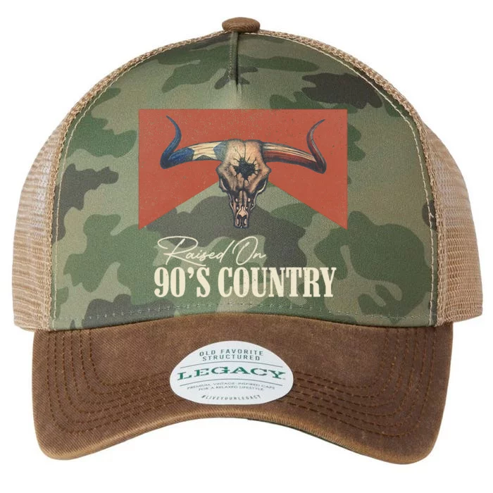 Raised On 90S Country Music Vintage Bull Skull Western Life Legacy Tie Dye Trucker Hat