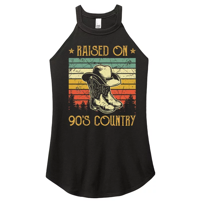 Raised On 90s Country Raised On 90s Country Music Women’s Perfect Tri Rocker Tank