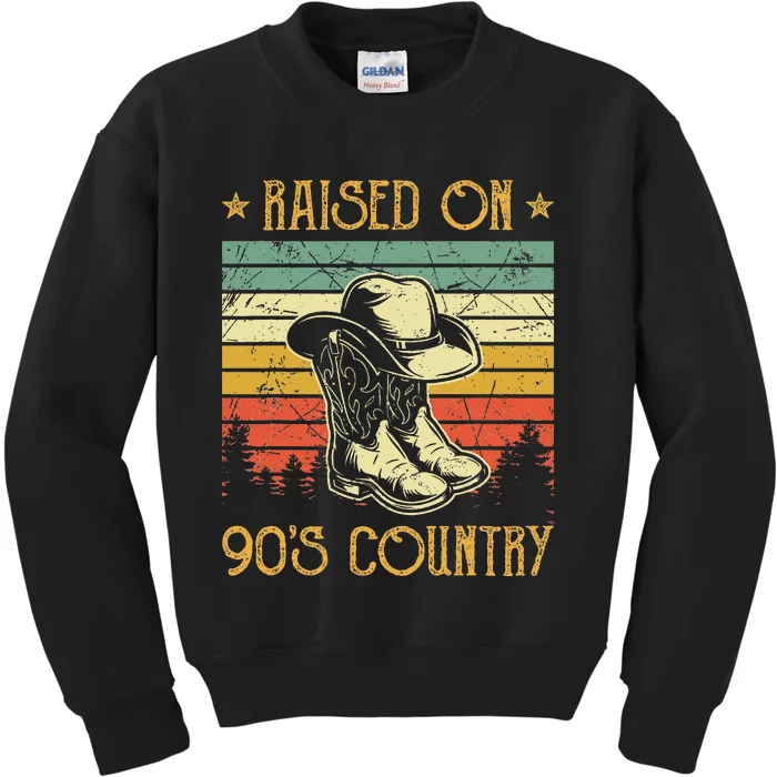 Raised On 90s Country Raised On 90s Country Music Kids Sweatshirt