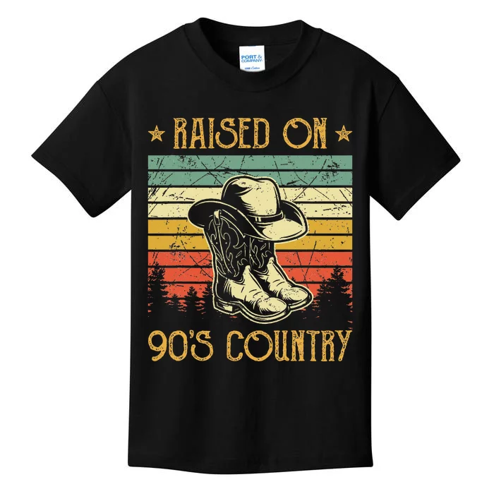 Raised On 90s Country Raised On 90s Country Music Kids T-Shirt