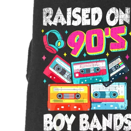 Raised On 90s Boy Bands Cassette Tape Retro Doggie 3-End Fleece Hoodie