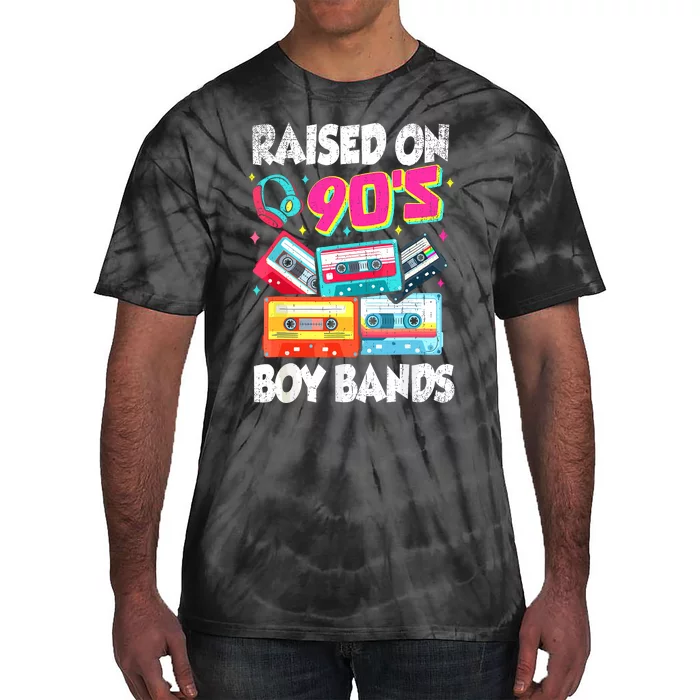 Raised On 90s Boy Bands Cassette Tape Retro Tie-Dye T-Shirt