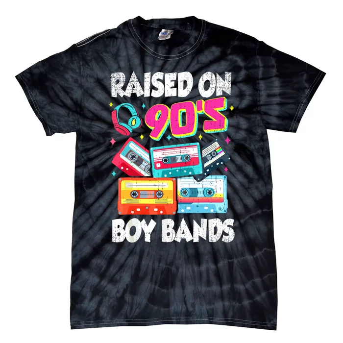 Raised On 90s Boy Bands Cassette Tape Retro Tie-Dye T-Shirt