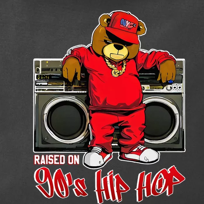 Raised On 90s Hip Hop Anniversary Teddy Bear Graffiti Rap Zip Tote Bag