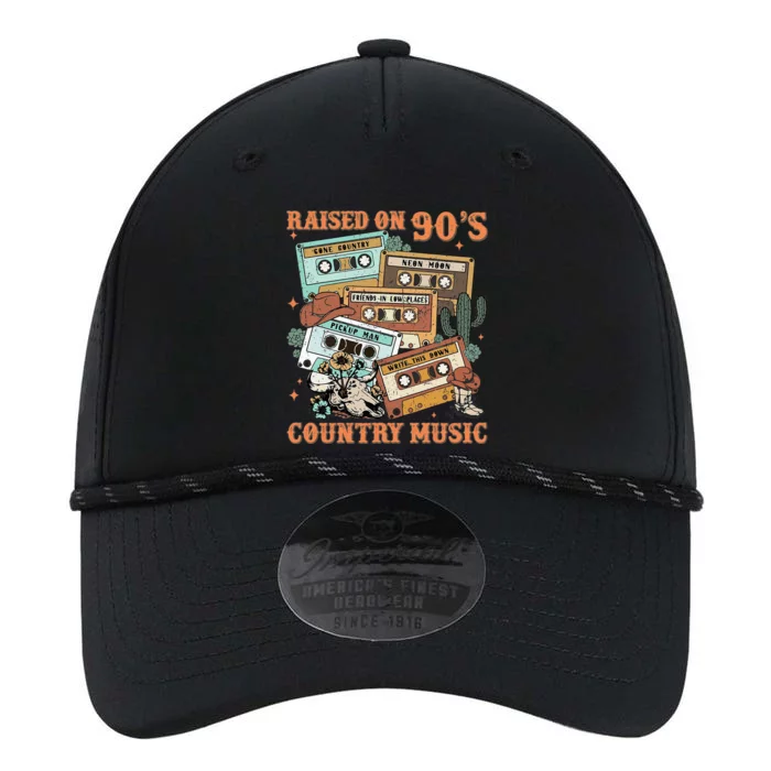 Raised On 90S Country Music Western Cowboy Retro Cow Skull Performance The Dyno Cap