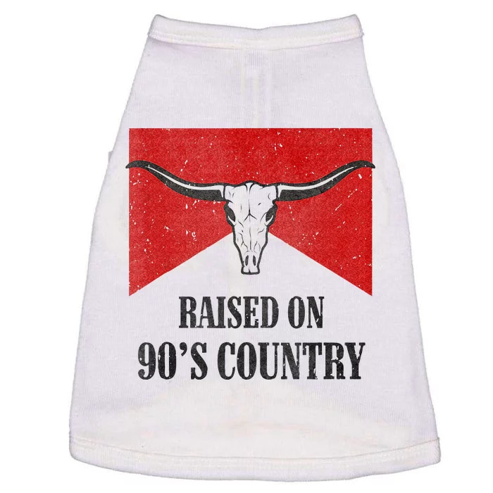 Raised On 90s Country Vintage Bull Skull Western Rodeo Doggie Tank