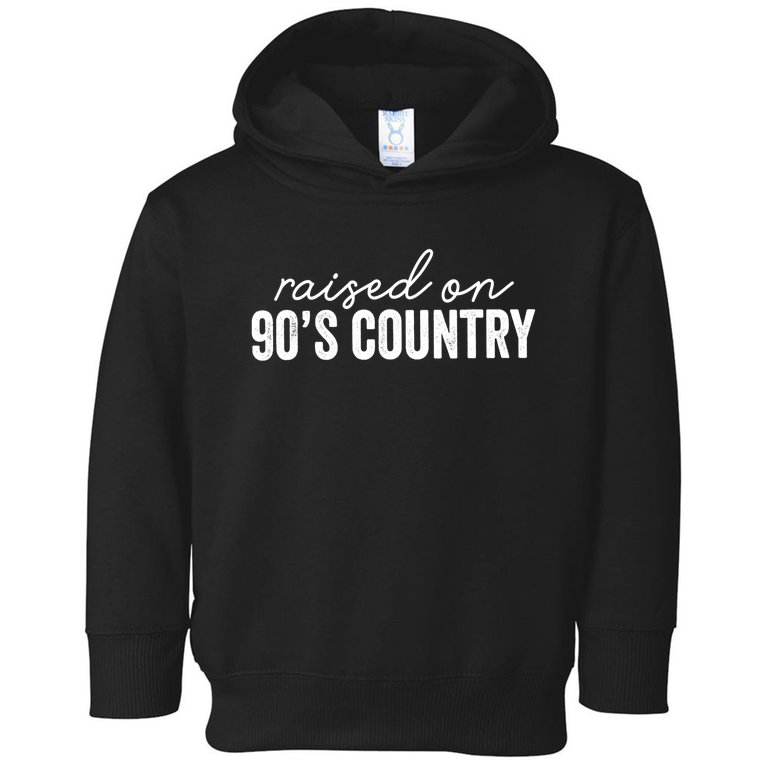 Raised On 90s Country Funny Gift Retro Music Cowboy Gift Toddler Hoodie