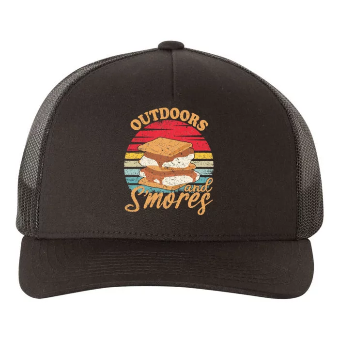 retro Outdoors And Smores Camping Lover Marshmallow Yupoong Adult 5-Panel Trucker Hat