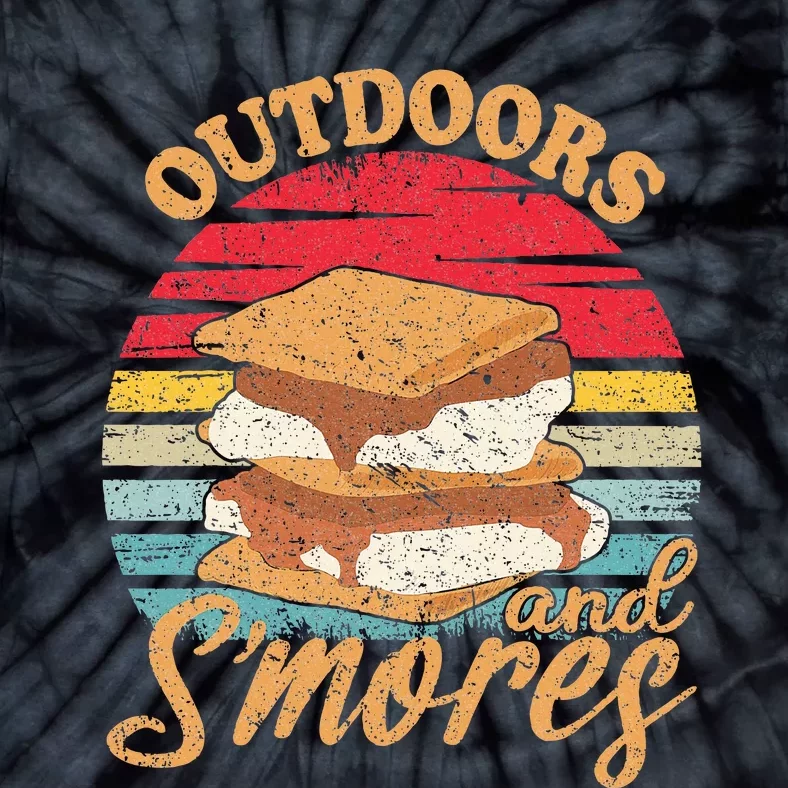 retro Outdoors And Smores Camping Lover Marshmallow Tie-Dye T-Shirt