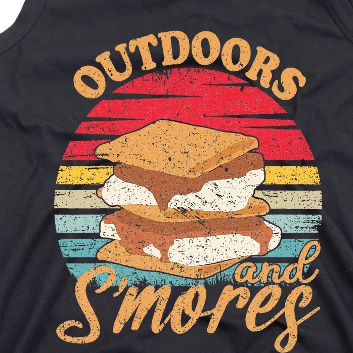 retro Outdoors And Smores Camping Lover Marshmallow Tank Top