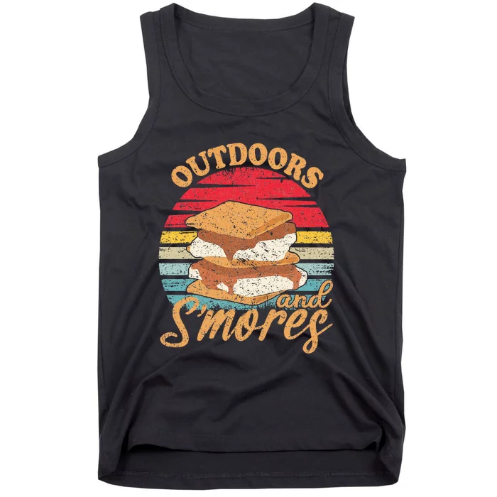 retro Outdoors And Smores Camping Lover Marshmallow Tank Top