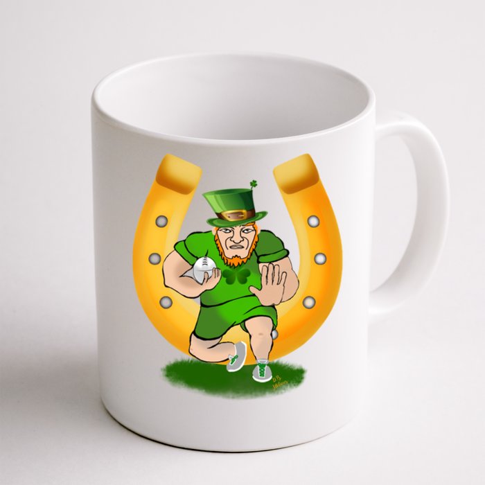 Rugby Outfit American Football Rugby Kobold St Patricks Day Gift Front & Back Coffee Mug