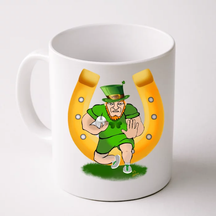 Rugby Outfit American Football Rugby Kobold St Patricks Day Gift Front & Back Coffee Mug